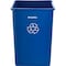 Global Industrial Square Multi Purpose Recycling Can, Blue, Plastic 641439RBL - alternate 4